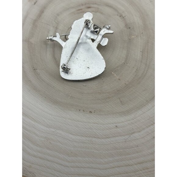 Snowman Metal Pin Jingle All The Way Retro Vintage - Picture 2 of 3